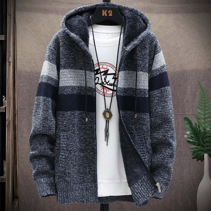 Men’s Hooded Zip-Up Cardigan – Soft Lightweight Layer for Casual and Smart-Casual Wear