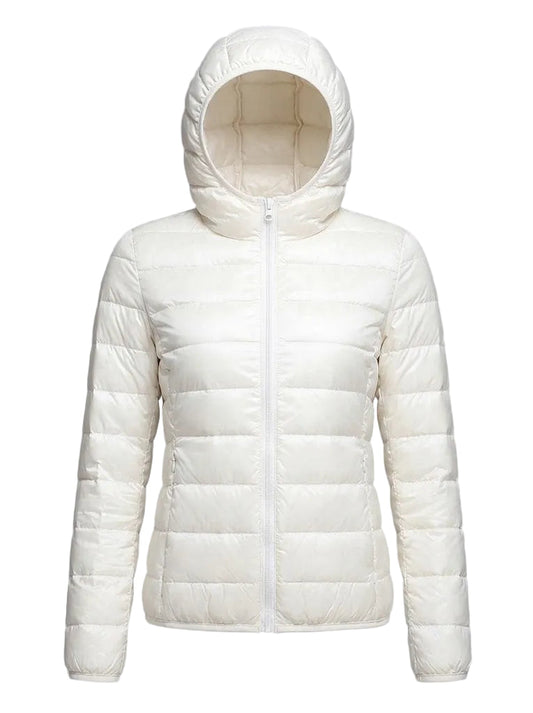 Women’s Lightweight Hooded Puffer Jacket – Packable Everyday Layer for Winter Travel