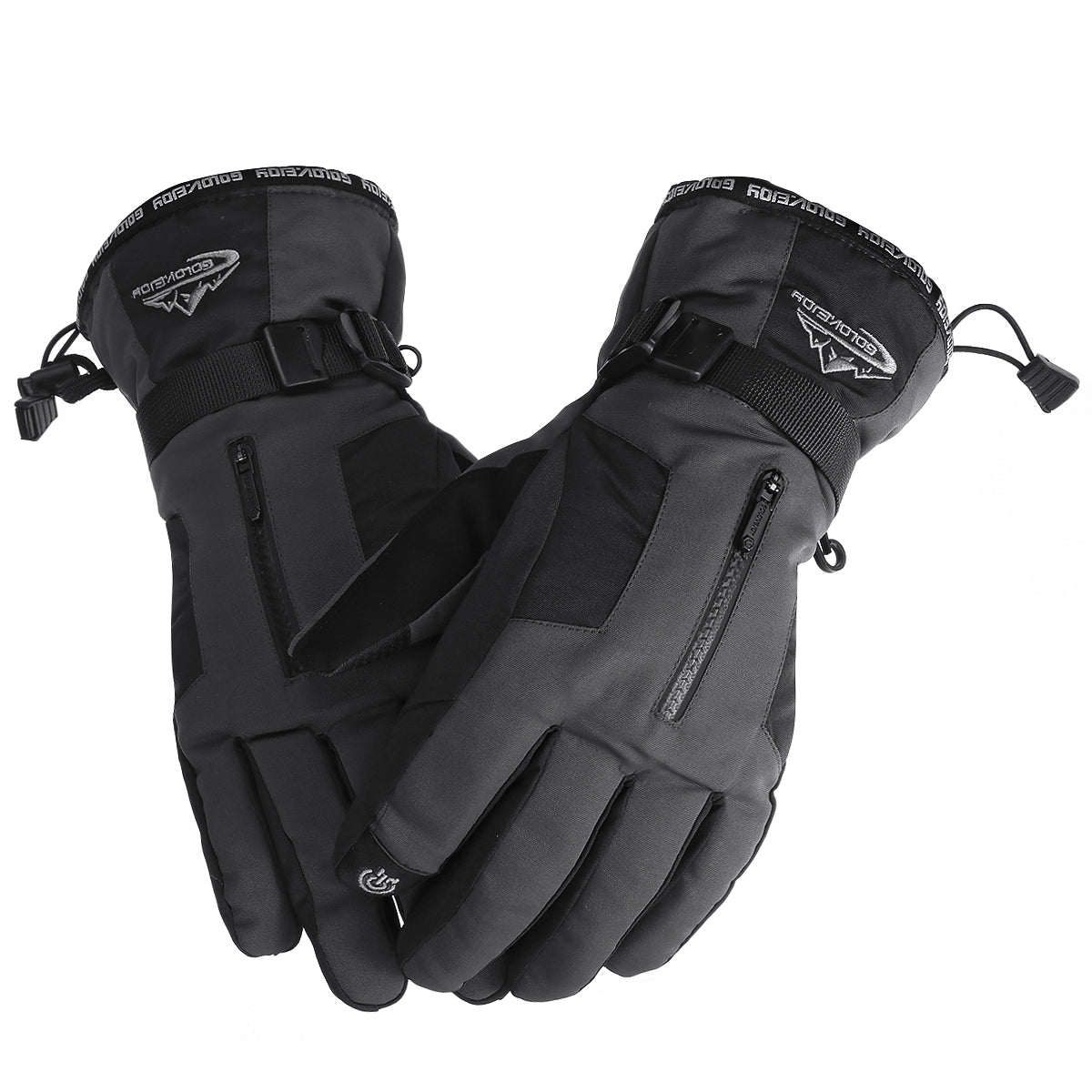 Men’s Waterproof Touchscreen Winter Gloves – Thermal Windproof Cycling Snowboard Gloves with Anti-Slip Grip