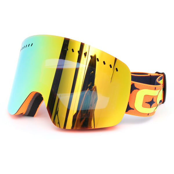 Men’s Mirrored Ski Goggles – Anti-Fog Dual-Lens Snowboard and Motocross Eyewear with UV Protection