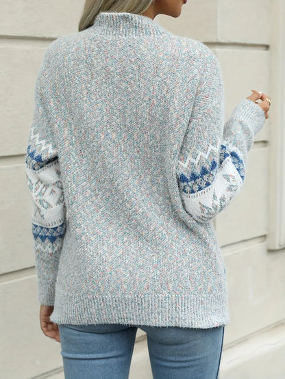 Women’s Fair Isle Knit Sweater – Soft Patterned Pullover for Cosy Winter Dressing