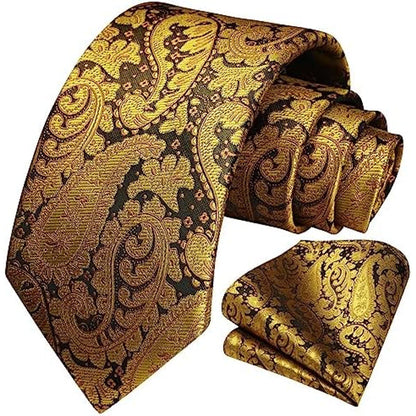 Men’s Floral Paisley Tie Set – Refined Formal Accessories for Weddings and Events