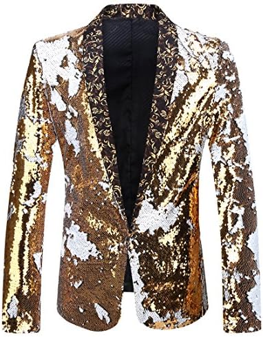 Men’s Sequin Shawl-Lapel Blazer – Statement Evening Jacket for Parties and Events