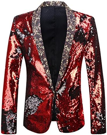 Men’s Sequin Shawl-Lapel Blazer – Statement Evening Jacket for Parties and Events