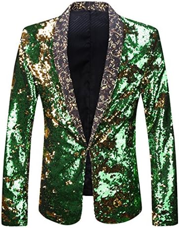Men’s Sequin Shawl-Lapel Blazer – Statement Evening Jacket for Parties and Events