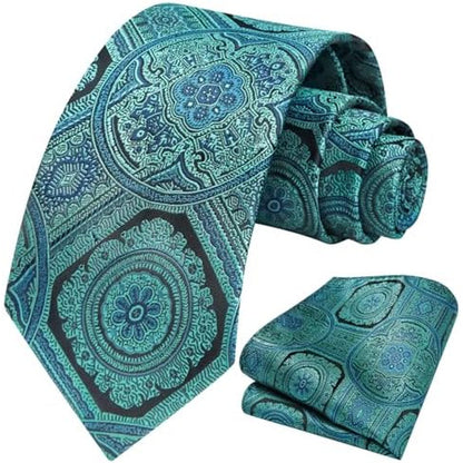 Men’s Floral Paisley Tie Set – Refined Formal Accessories for Weddings and Events