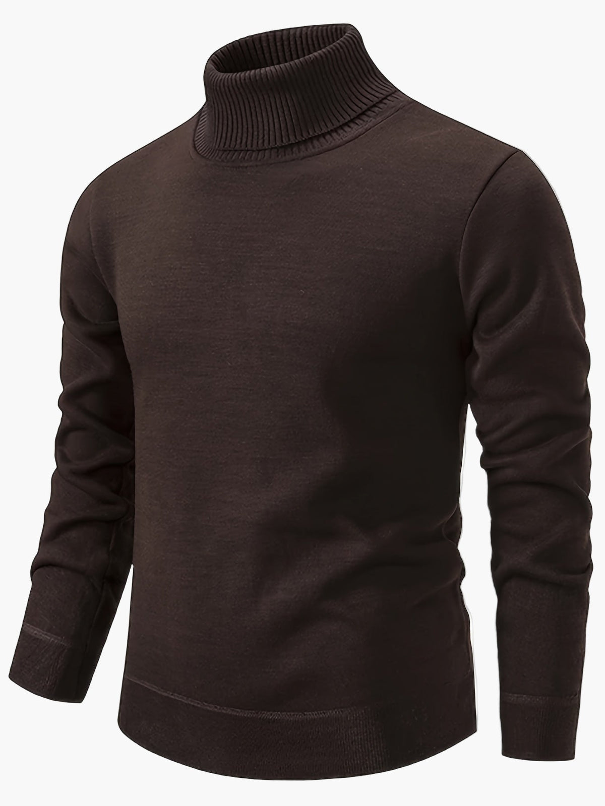 Men’s Slim Fit Roll-Neck Jumper – Stretch Knit, Machine Washable