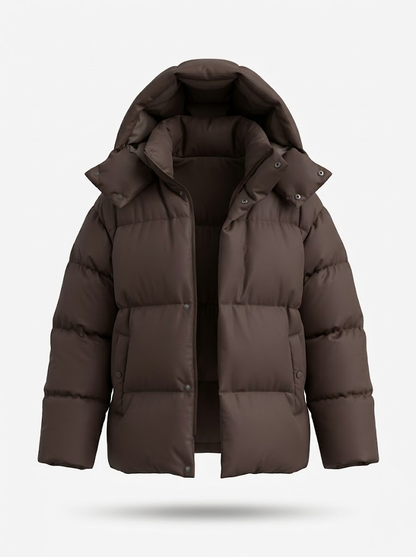Women’s Relaxed Hooded Puffer Jacket – Warm Oversized Layer for Everyday Winter Wear