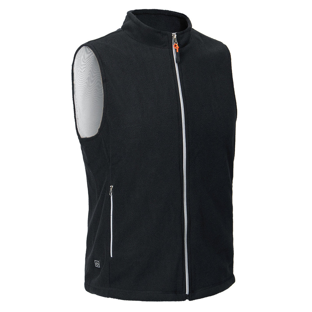Unisex USB Heated Fleece Vest – Full-Zip Sleeveless Layer with Adjustable Heat Control