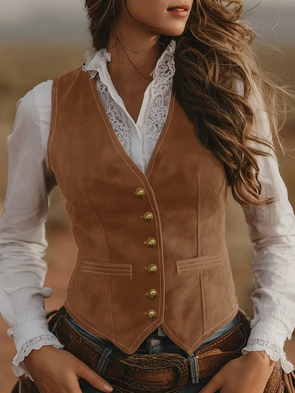 Women’s Tailored Waistcoat – Fitted V-Neck Layer for Smart Casual Styling