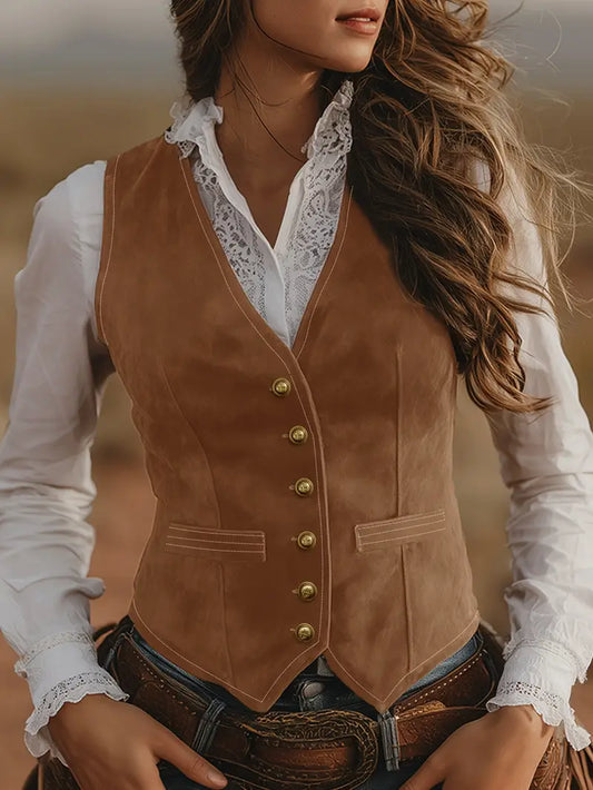 Women’s Tailored Waistcoat – Fitted V-Neck Layer for Smart Casual Styling