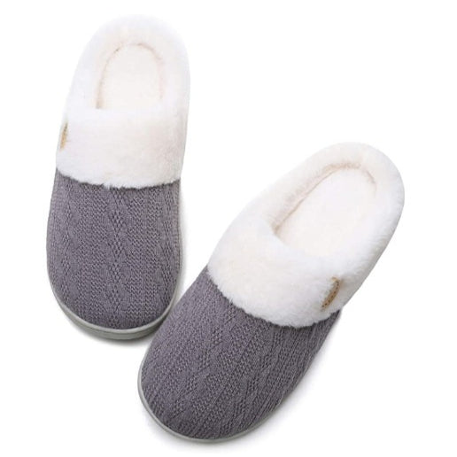 Women's Shearling-Collar Platform Clog Slippers