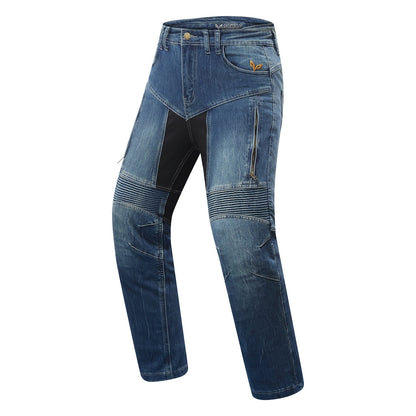 Men’s Protective Motorcycle Jeans – Reinforced Denim Riding Trousers with Removable Armour for Autumn and Winter Road Wear