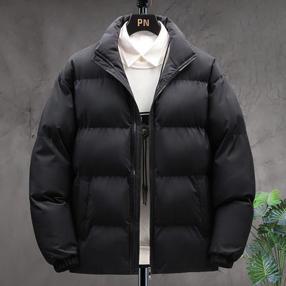 Men’s Padded Stand-Collar Winter Jacket – Thick Insulated Outerwear for Everyday Casual Cold-Weather Wear