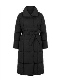 Women’s Maxi-Length Puffer Coat – Insulated High-Collar Winter Outerwear for Refined Cold-Weather Dressing