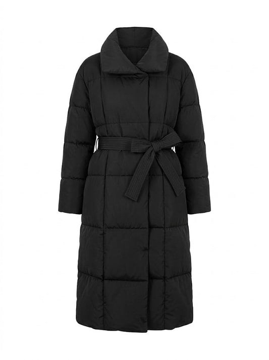 Women’s Maxi-Length Puffer Coat – Insulated High-Collar Winter Outerwear for Refined Cold-Weather Dressing