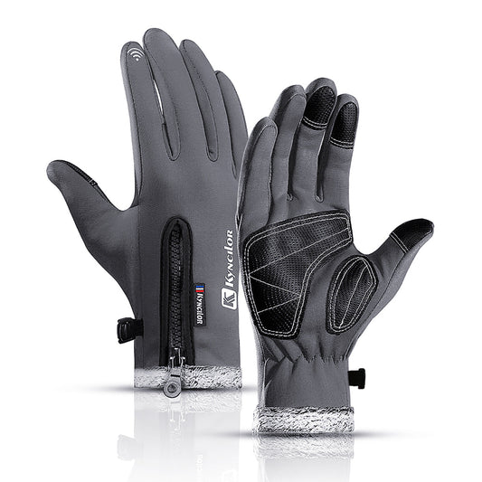 Men’s Waterproof Touchscreen Ski Gloves – Fleece-Lined Windproof Anti-Slip Winter Cycling Outdoor Gloves