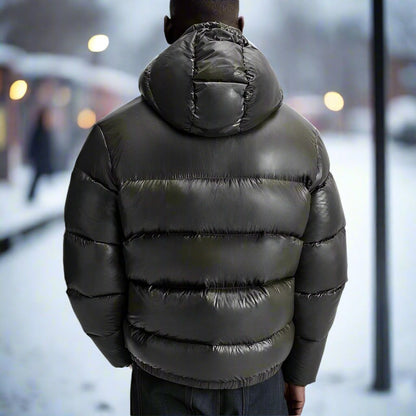 Men’s Hooded Down Puffer Jacket – Lightweight Insulated Winter Outerwear for Everyday Cold-Weather Wear
