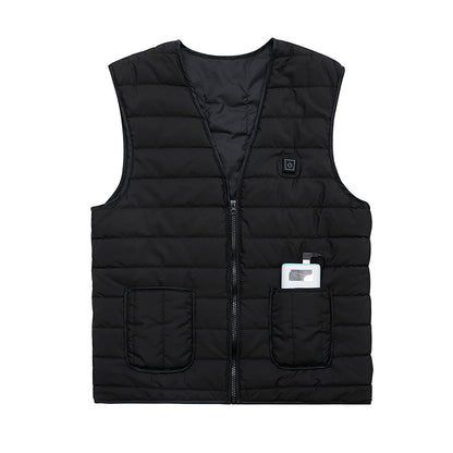 Men’s USB Heated Quilted Vest – Adjustable Warm Water-Resistant Winter Gilet for Outdoor and Everyday Wear