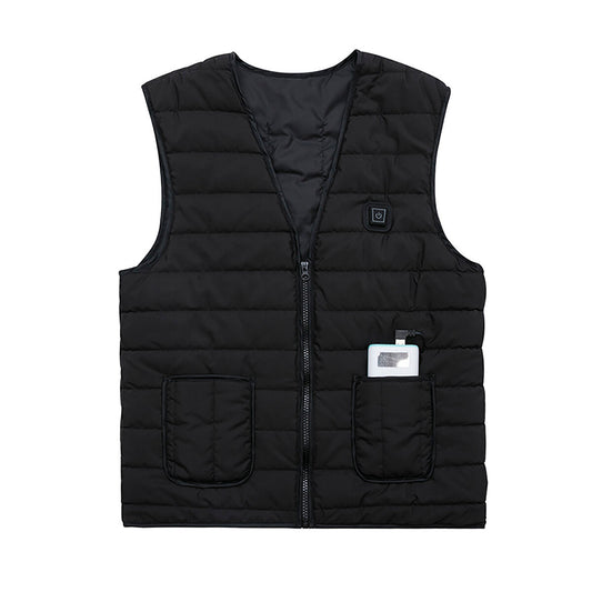 Men’s USB Heated Quilted Vest – Adjustable Warm Water-Resistant Winter Gilet for Outdoor and Everyday Wear