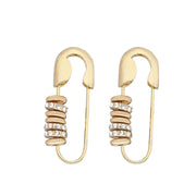 VARIANT|Gold/White|Safety-pin drop earrings – Gold/White