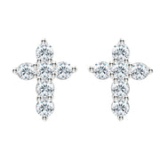 VARIANT|Silver|925 silver zircon cross ear clips – Silver