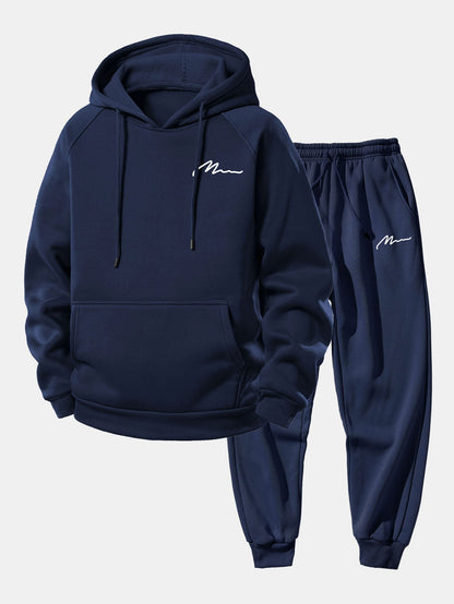 Men’s Pullover Hoodie Tracksuit – Relaxed Polyester Jogger Co-Ord for Everyday Street Style
