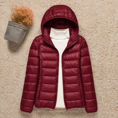 Men’s Lightweight Down Jacket – Packable Hooded Puffer with Zip Pockets