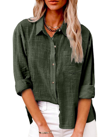 Women’s Oversized Shirt – Chest Pocket with Long Sleeves