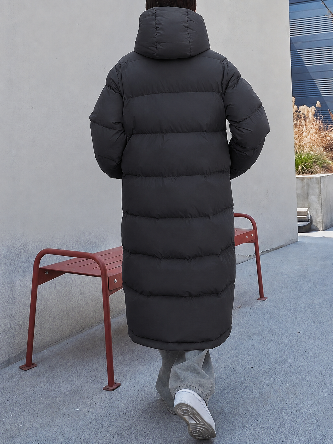 Women’s Long Puffer Jacket – Hooded Longline Padded Coat