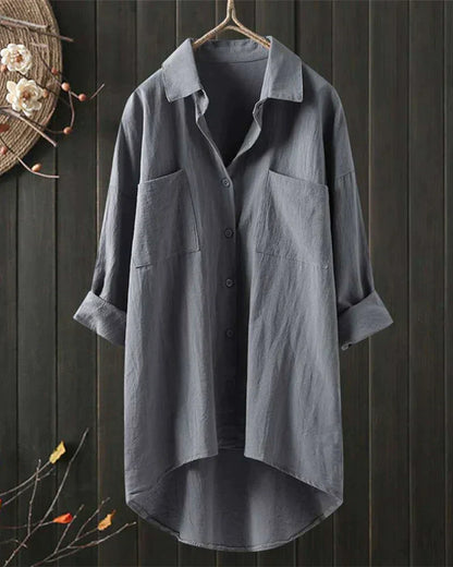 Women’s Elegant Shirt Blouse – Button-Through with Long Sleeves