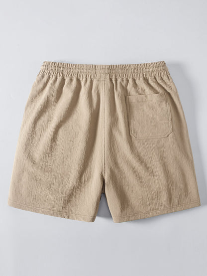 Men’s Crinkle Cuban Collar Co-Ord – Lightweight Shirt and Drawstring Shorts