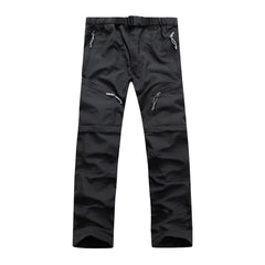 Men’s Convertible Hiking Trousers – Zip-Off Outdoor Pants with Multiple Secure Pockets and Adjustable Waist