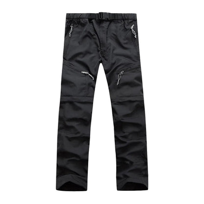 Men’s Convertible Hiking Trousers – Zip-Off Outdoor Pants with Multiple Secure Pockets and Adjustable Waist