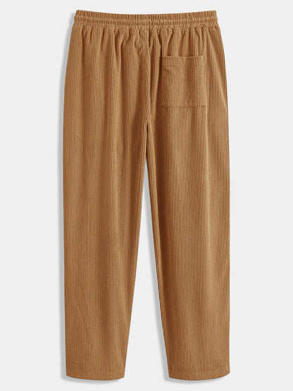 Men’s Hooded Flannel Shirt and Corduroy Trouser Set – Relaxed Autumn Casualwear