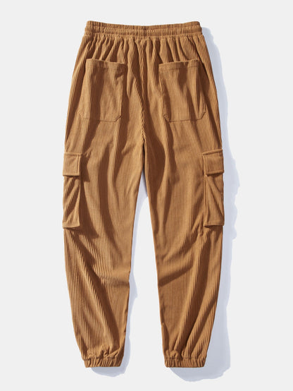 Men’s Corduroy Shirt and Cargo Jogger Set – Relaxed Autumn Streetwear Co-Ord