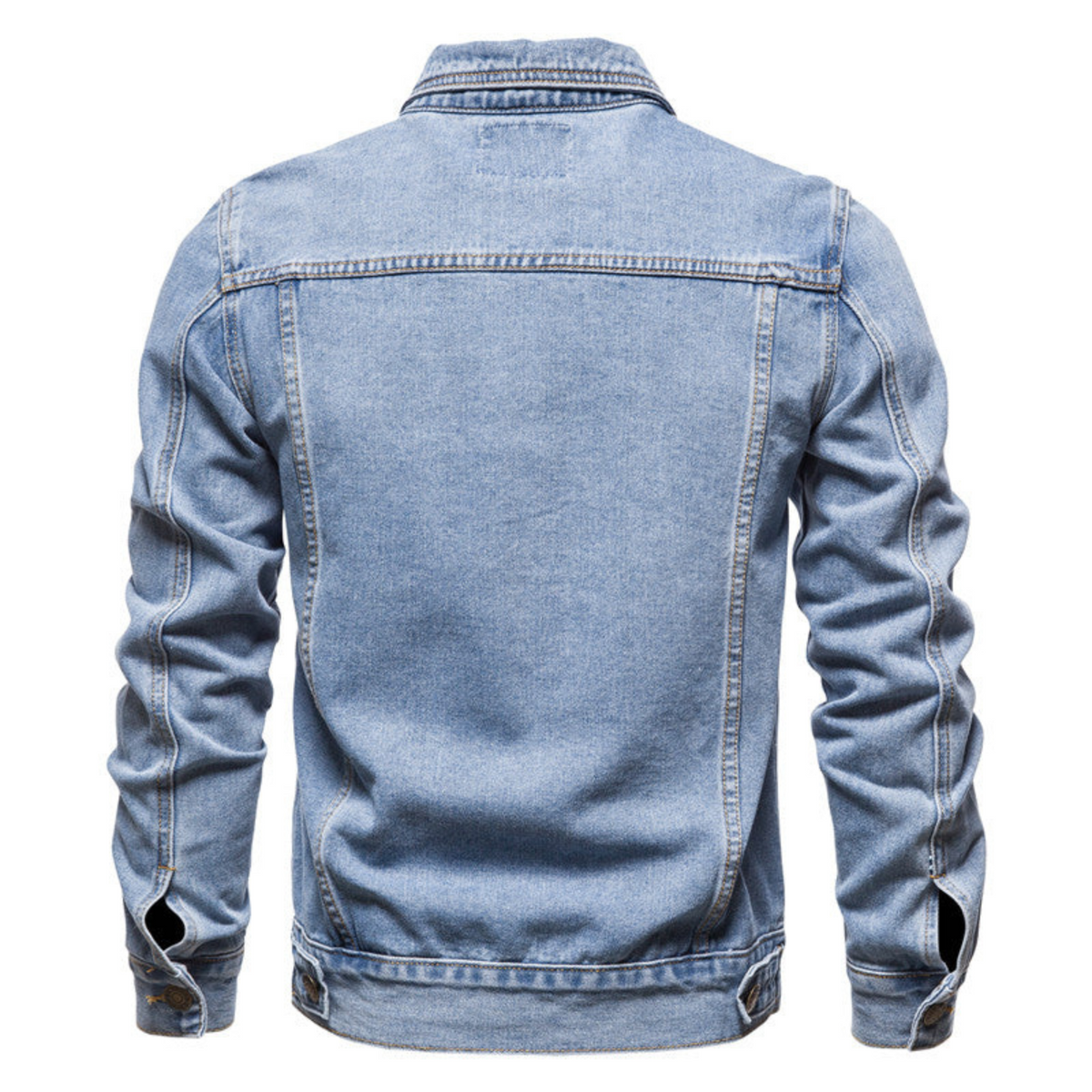 Men’s Classic Denim Trucker Jacket – Button-Front Layer with Chest Pockets