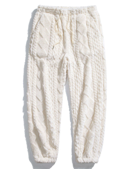 Men’s Textured Teddy Tracksuit – Relaxed Hoodie and Joggers for Winter Weekends