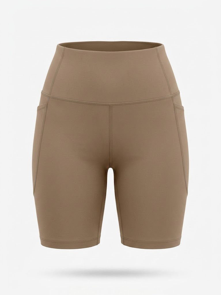 Women’s High-Waisted Cycling Shorts – Stretch Pocket Activewear for Training and Running