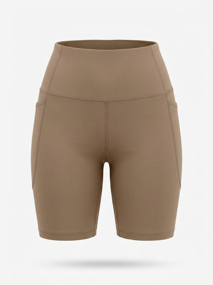 Women’s High-Waisted Cycling Shorts – Stretch Pocket Activewear for Training and Running