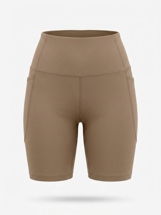 Women’s High-Waisted Cycling Shorts – Stretch Pocket Activewear for Training and Running