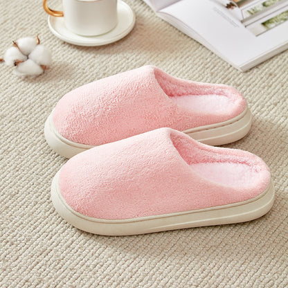 Women's Faux Fur Lined Thick-Sole Platform Clog Slippers - Girl Pink