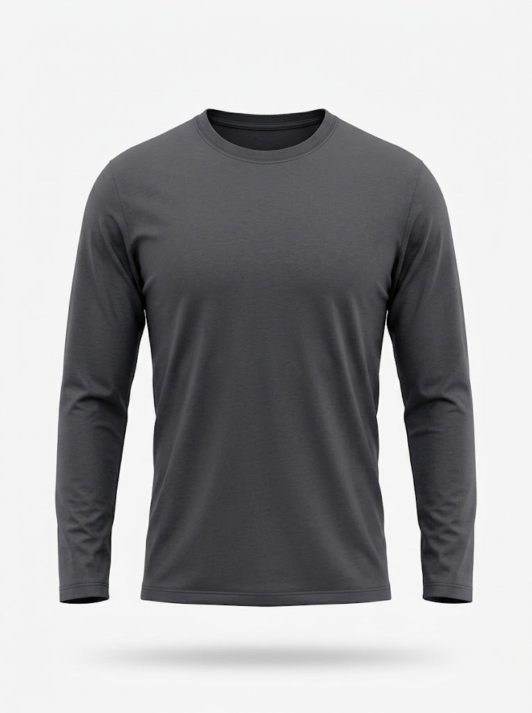 Men’s Crew-Neck Long-Sleeve T-Shirt – Lightweight Everyday Casual Essential