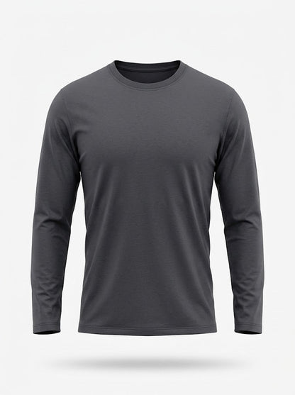 Men’s Crew-Neck Long-Sleeve T-Shirt – Lightweight Everyday Casual Essential