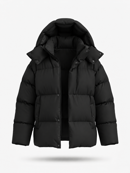 Women’s Relaxed Hooded Puffer Jacket – Warm Oversized Layer for Everyday Winter Wear