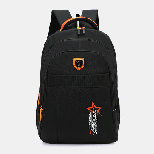 Unisex Multi-Compartment Nylon Backpack – Large-Capacity School and Travel Bag with Organised Storage