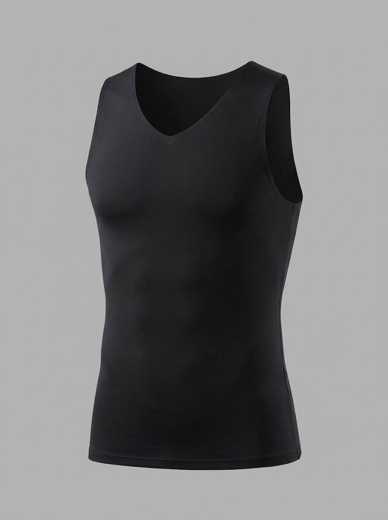 Men’s Fleece-Lined Thermal Tank Top – Seamless Slim-Fit Base Layer for Cold-Weather Layering