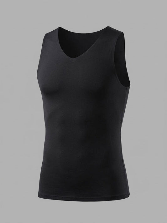 Men’s Fleece-Lined Thermal Tank Top – Seamless Slim-Fit Base Layer for Cold-Weather Layering