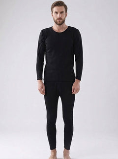 Men’s Thermal Base Layer Set – Long-Sleeve Stretch Top with Fitted Thermal Trousers
