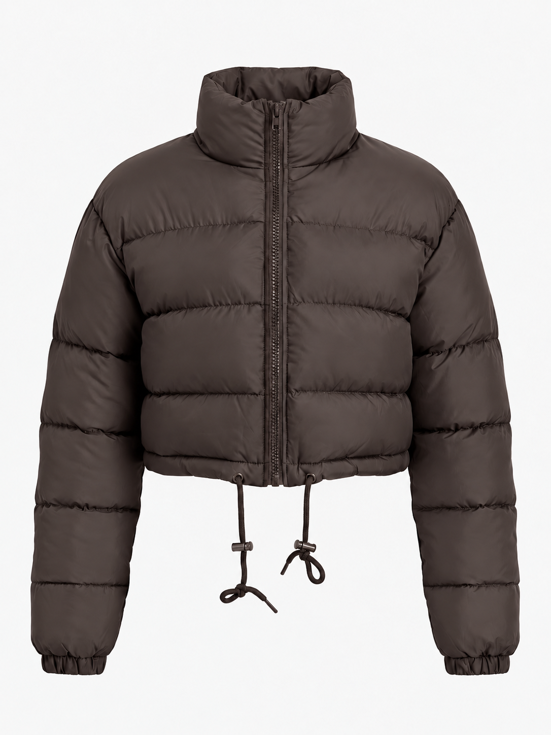 Women’s Cropped Drawstring Puffer Jacket – Lightweight Quilted Layer for Winter